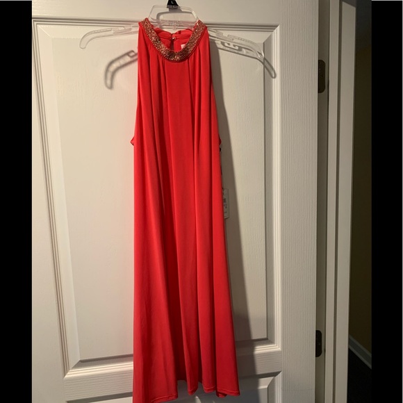 Calvin Klein Dresses & Skirts - CALVIN KLEIN JEWL NECK DRESS SIZE 6 CORAL NWT!